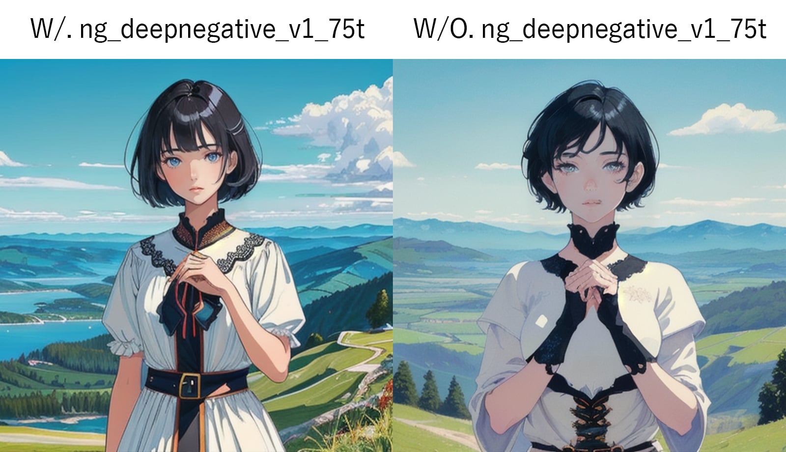 Deep Negative V1.xの比較画像