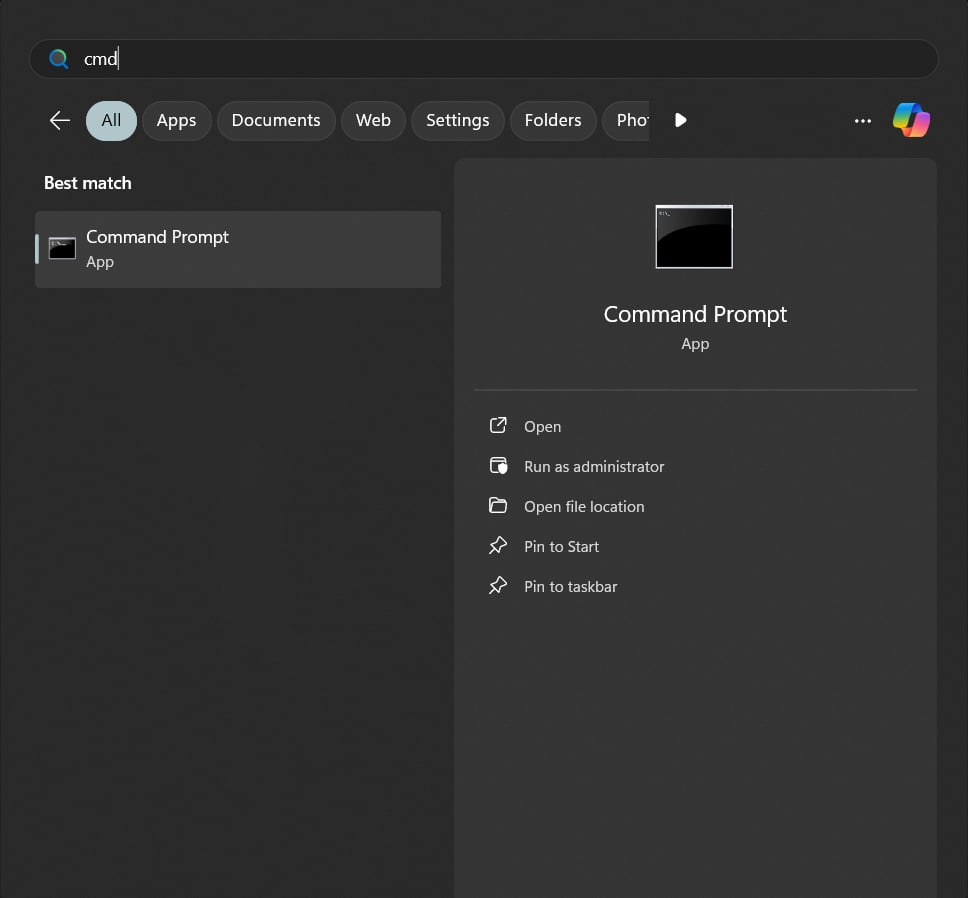 capture Windows menu command prompt