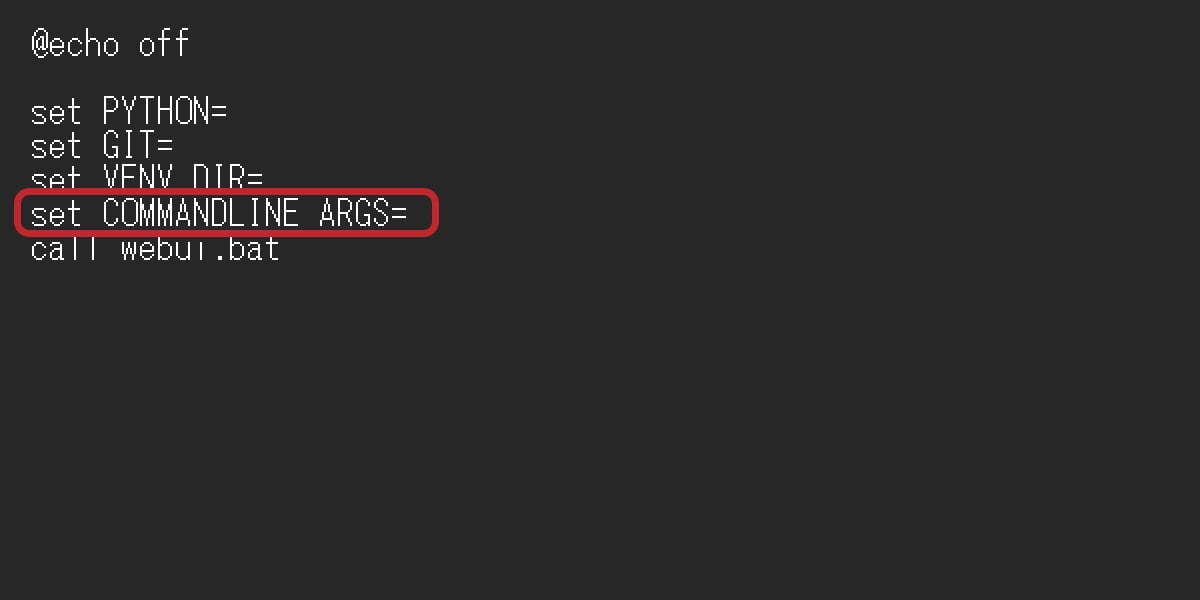 webui-user defaults