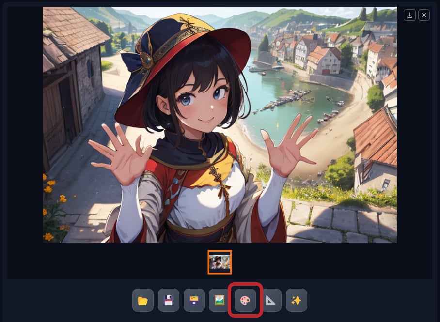 Location of the send to inpaint button
