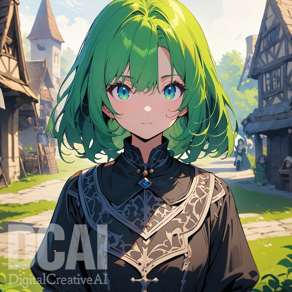 sample of green hair