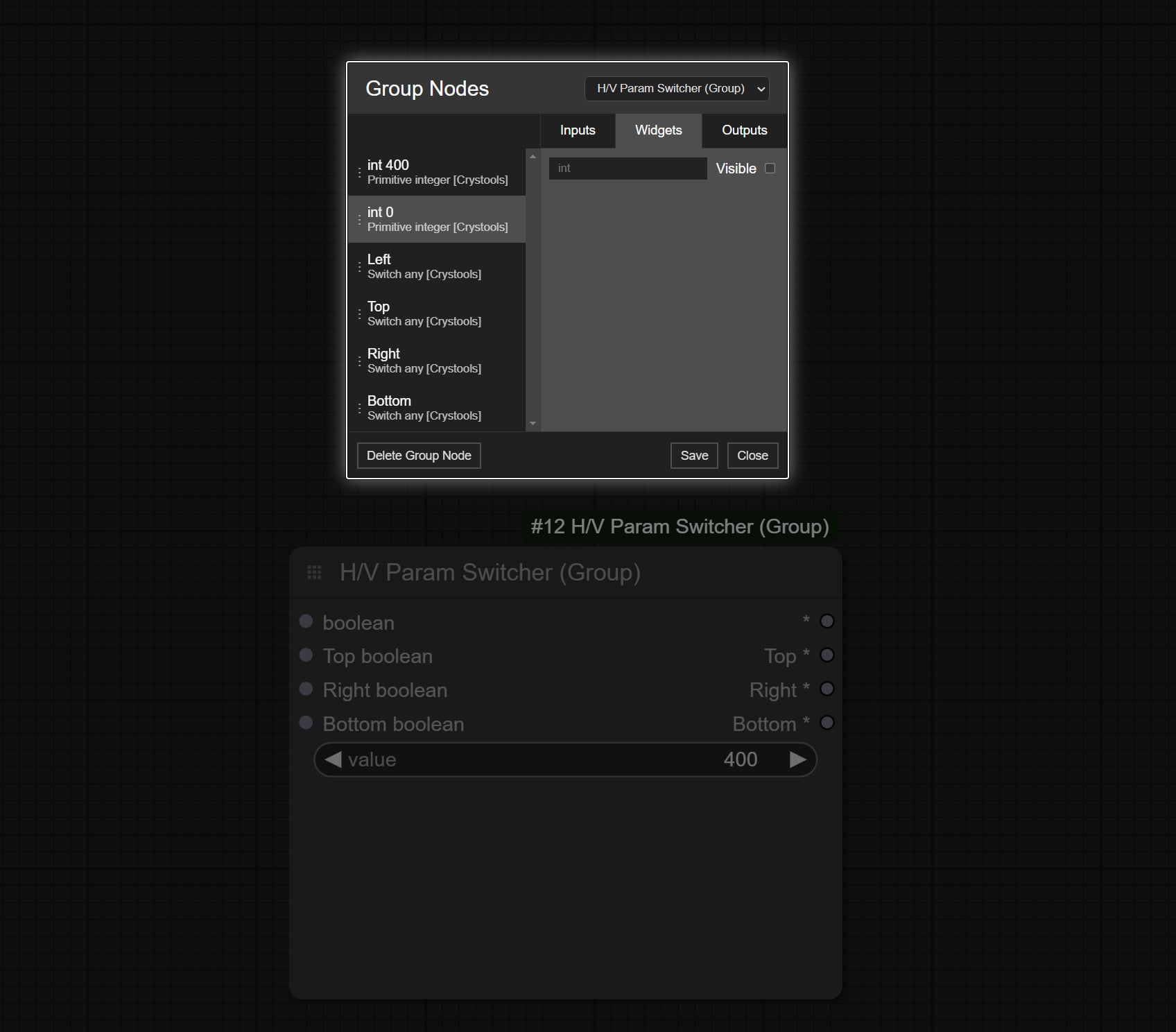 H/V Param Switcher (Group)ノードの作り方ステップ8