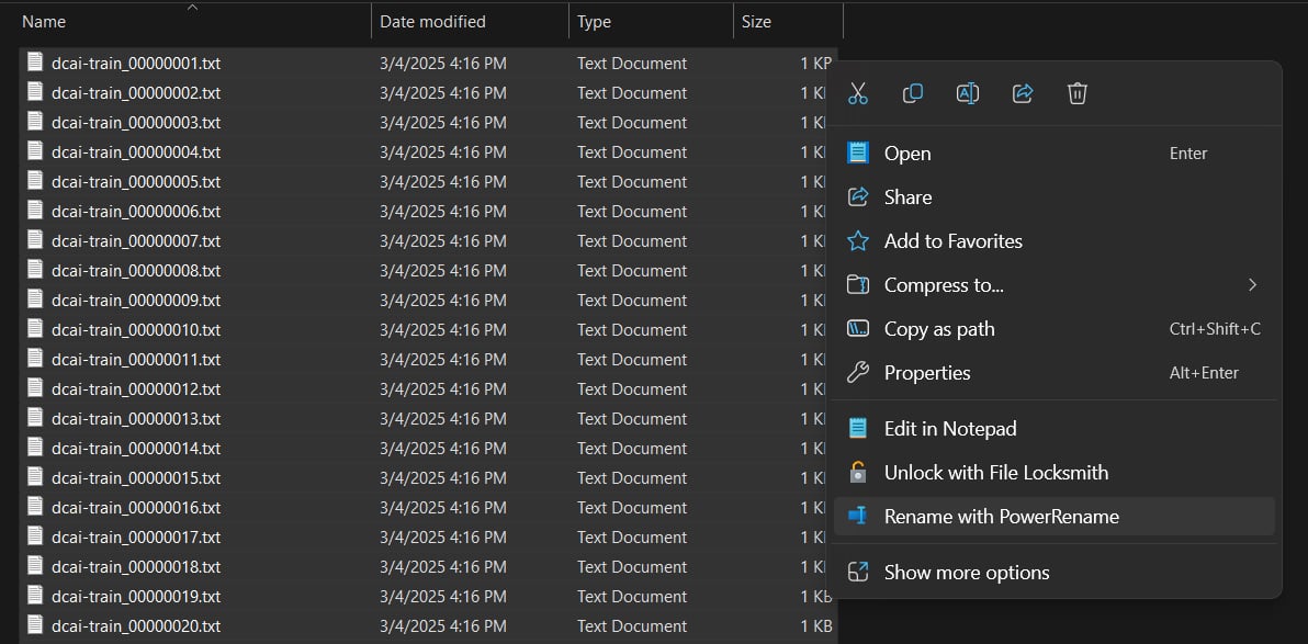 File Explorer right-click menu
