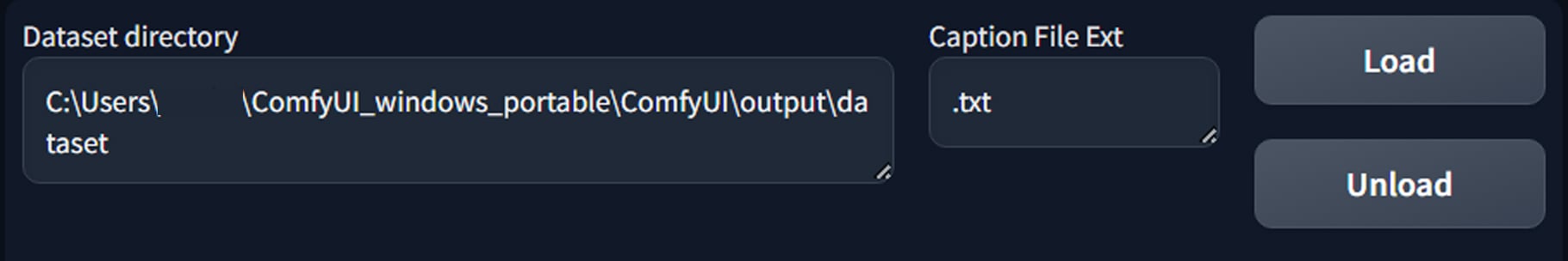 Specify the data set folder