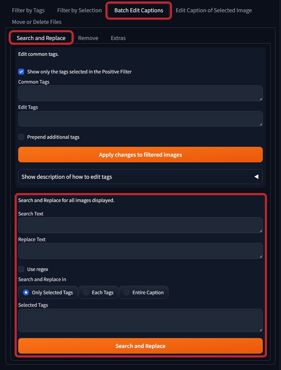 Search and replace page