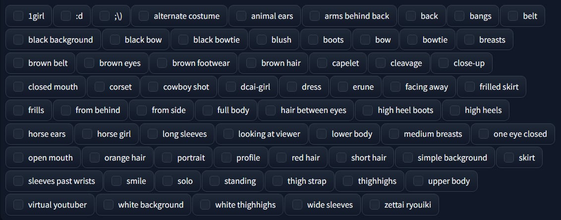Caption Tag List