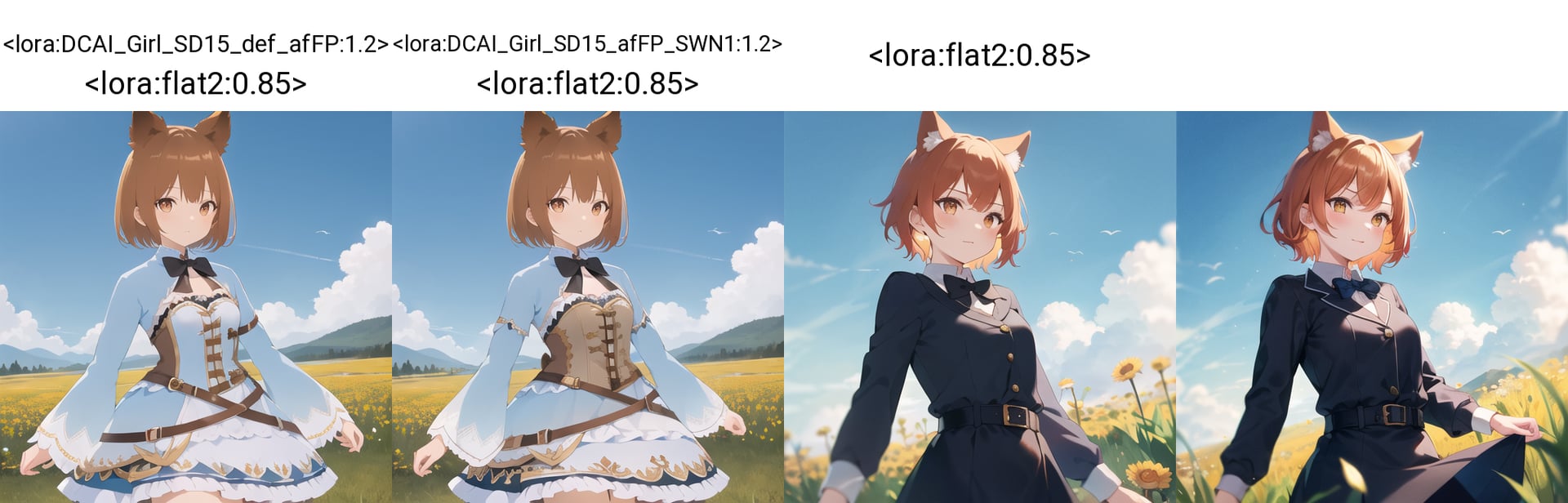 Comparison when multiple LORAs are applied