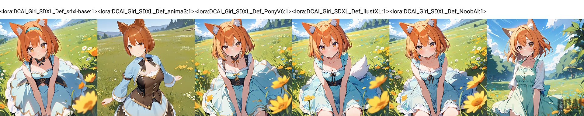 animagineXLV31_v31で生成したLoRA比較