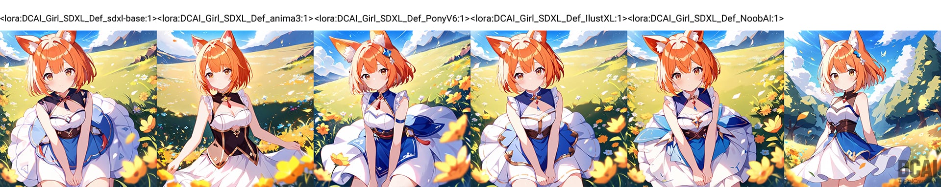 Animagine XL 4.0 Optで生成したLoRA比較