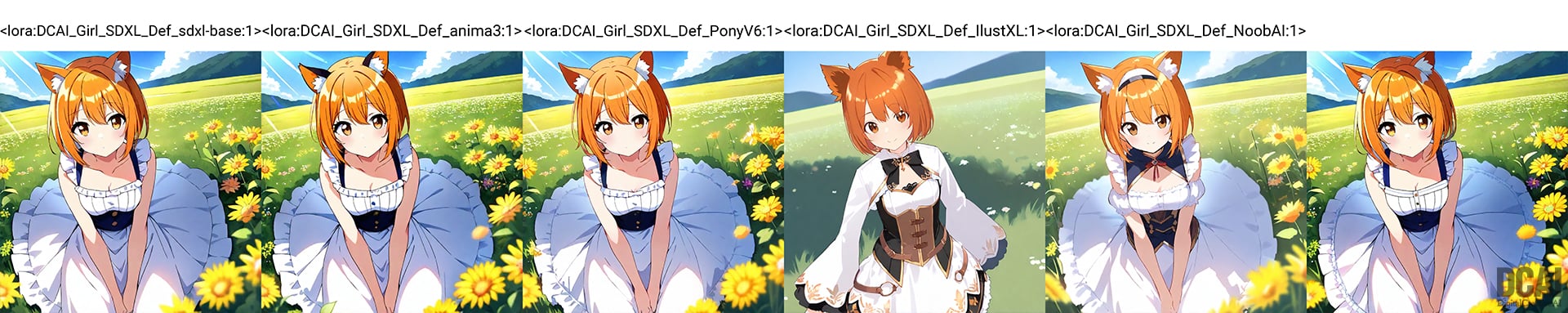 illustriousXL_v01で生成したLoRA比較