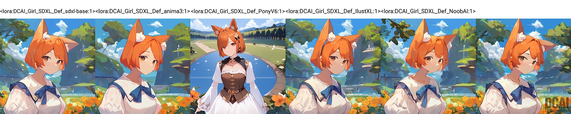 ponyDiffusionV6XL_v6StartWithThisOneで生成したLoRA比較