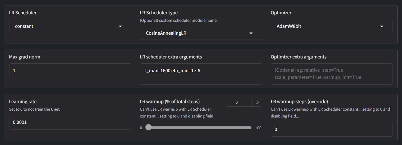 Kohya_ss GUI settings